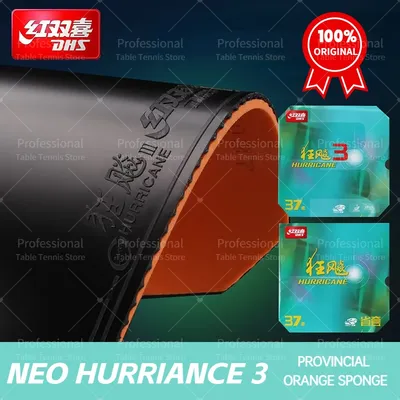 Original DHS NEO Hurricane 3 Provincial Table Tennis Rubber Orange Sponge NEO H3 Prov OS Ping Pong