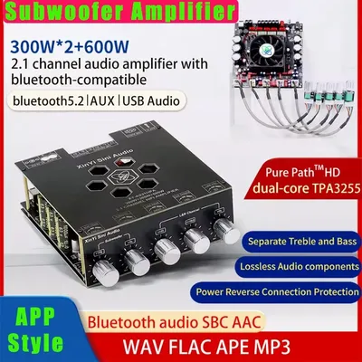 Subwoofer Digital Power Amplifier Board 300WX2+600W 2.1 Channel Audio Stereo Bass Amp