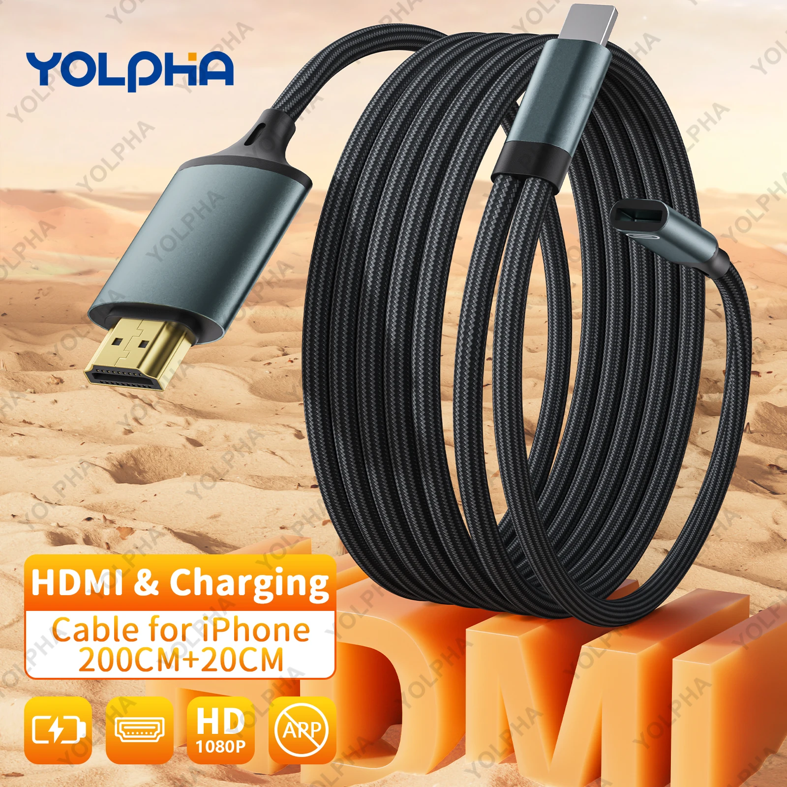 Lightning to HDTV Adapter iPhone to TV HDTV Cable with Charging 1080P HD Display For iPhone14/13/12 YouTube to TV Output