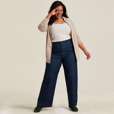 Recover Wide Leg Jeans, High Waisted, Women, size: 28/32, plus, Blue, by Lands' End
