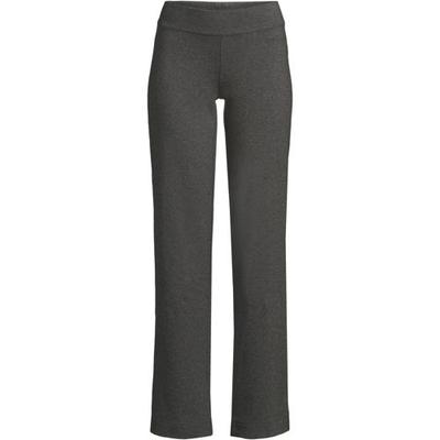 Starfish Straight Leg Stretch Jersey Trousers, Women, size: 28-30, plus, Grey, Cotton-blend, by Lands' End