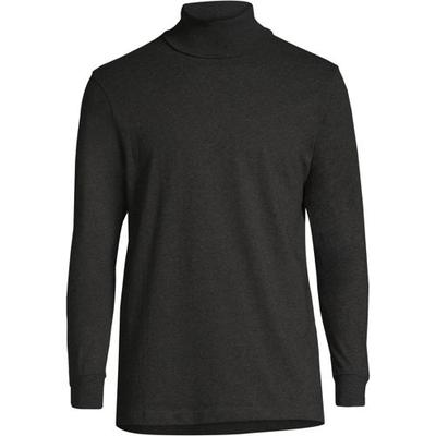 Tall Super-T Roll Neck Top, Men, size: 46-48, big and tall, Black, Cotton, by Lands' End