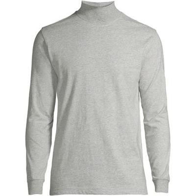 Super-T Polo Neck Top, Men, size: 38-40, regular, Grey, Cotton, by Lands' End