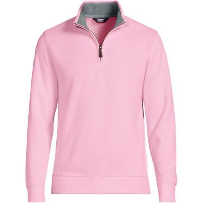 Tall Brushed Rib Half Zip Jumper, Men, size: 46-48, big and tall, Pink, Cotton, by Lands' End