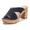 Pantolette LASCANA, Damen, Gr. 37, blau, Obermaterial: 100% Ziegenleder. Futter: 100% Synthetik. Decksohle: 100% Ziegenleder. Laufsohle: 100% Synthetik, unifarben, Veloursleder, modisch, Schuhe Pantolette, Mule, Sandale, offener Schuh aus Leder mit...