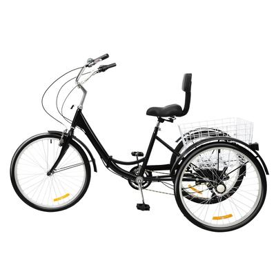 TEMU 24inch Adult Tricycle With Basket 3-wheel Adult Seniors Trike Bike Foldable Tricycle Cruiser Bikes For Outdoor Sports (foldable) Image