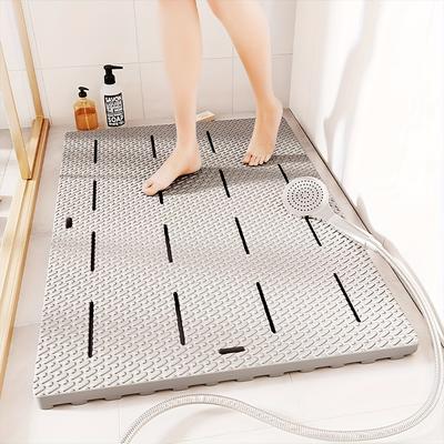 TEMU 1pc Shower Room Non-slip Anti-fall Mat, Furniture Accessory, Bathroom High Quality Drainage Pad, Suitable For Bathroom And Toilet Use Image