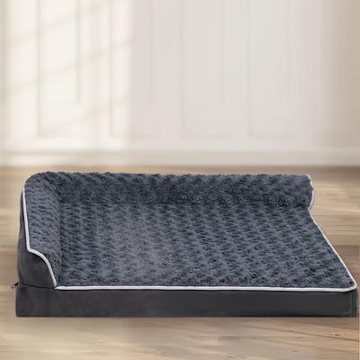 TEMU L-shaped Large Dog Sofa Bed With Removable Lid - Tri-color, Non-slip Pet Couch For Deep Sleep, Ideal For Medium To Large Dogs, Easy Assembly, Sofa Pet Bed Image