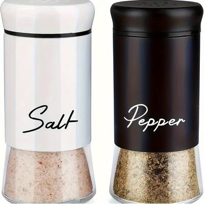 TEMU 1 Set Salt And Pepper Shaker Set, Salt And Pepper Shaker With Stainless Steel Lid. Seasoning Bottle. Seasoning Shaker Image