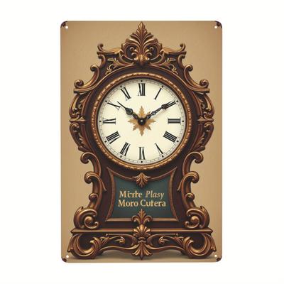 TEMU 1pc Iron Painting Clock (46) Perfect Gift For Easter Home&seasonal Decoration Decoration Decor Thanksgiving Image