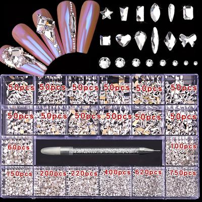 TEMU Rhinestone Kit, 21 , Accessories, 2500 & 600 Rhinestones, Diy Art Set Pen, For , , Decor, -free Image