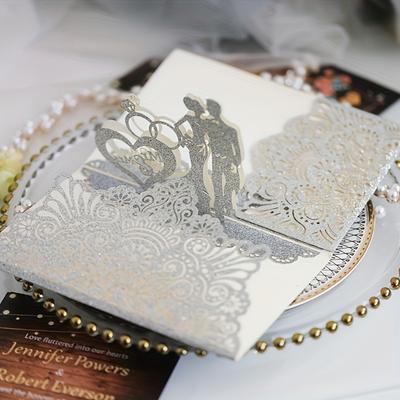 TEMU 1 Set Wedding Party Invitation Blank Inside Rsvp Card Image