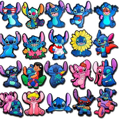 TEMU 20pcs Character Stitch Cartoon Shoe Charms - Colorful Pvc Decorations For, Diy Removable Fashion Accessories, Valentine's Day And Birthday Gifts, Everyday Footwear, Charms Image