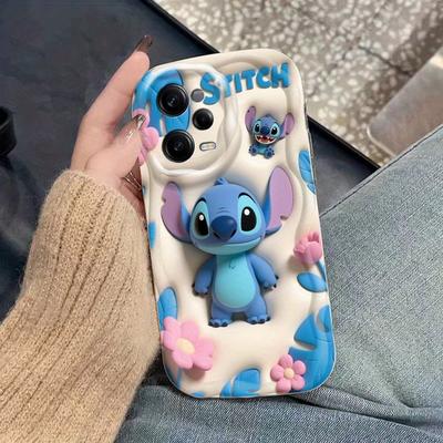 TEMU Licensed Cute Cartoon Stitch Protective Case For Xiaomi Redmi Note 14 12s 11 11s 10 10s 9 9s 9t 8 Pro For Redmi 14c 13 13c 12 12c 10 10c 9 9a Image
