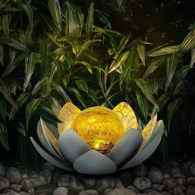 TEMU Solar Lily Lamp, Outdoor Lighting, Suitable For Courtyard, Garden, Park, Pathway, Lawn Image