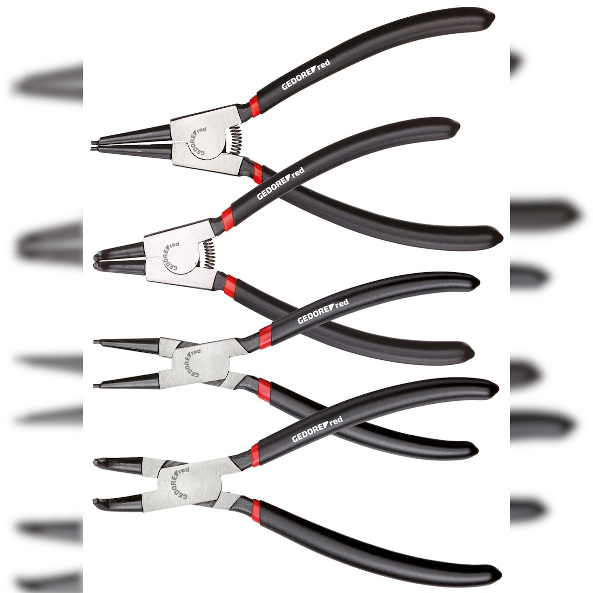 GEDORE red Sicherungsringzangensatz gerade + gewinkelt 90° 4-teilig, R28002004 Image