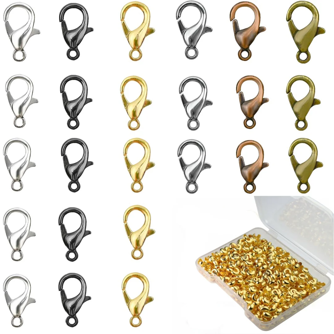 100 teile/los Metall Karabiner für Armbänder Halsketten Haken Kette Verschluss Zubehör für DIY Schmuck Machen Image