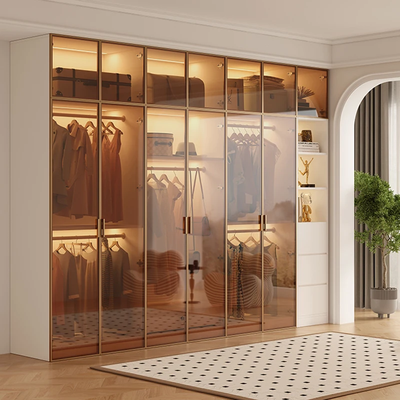 Stoff Offener Schrank Display Holz Minimalistischer Moderner Kleiderschrank Schmuckwürfel Modulare Tragbare Aufbewahrung Guarda Roupa Salonmöbel