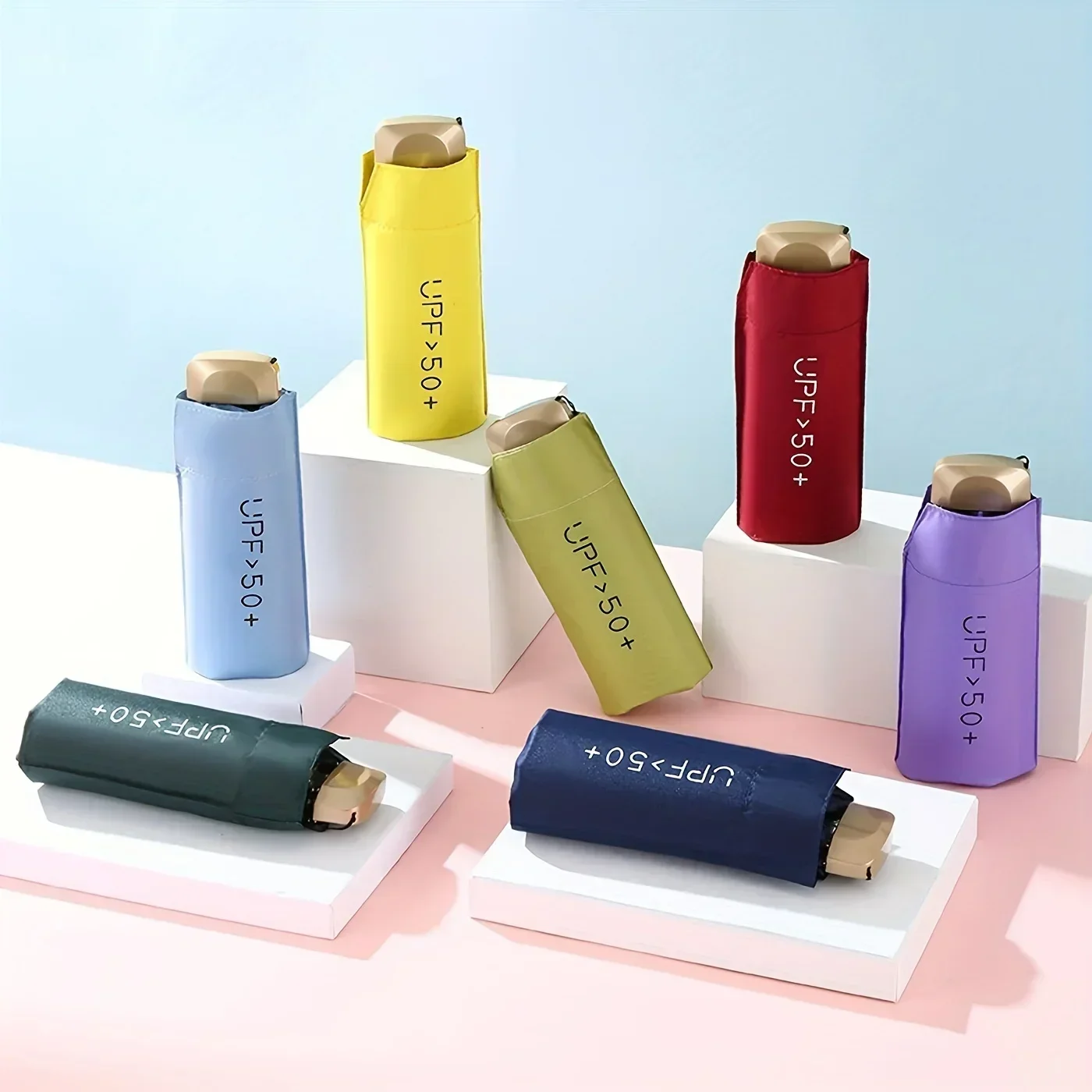 Mini-Taschenschirm, kleiner Sonnenschirm, Regenschirm, Vinyl, faltbarer Regenschirm, UV-Schutz, Sonnenschutz, Taschen-Sonnenschirm, Kapsel Image