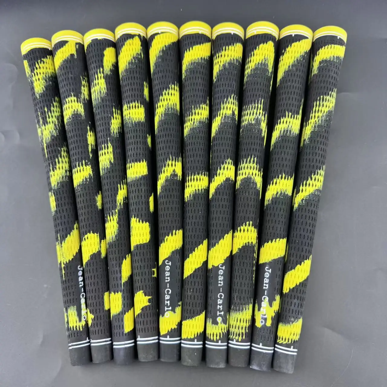 Jean Carlo Golfgriffe Gummi 60R Standard Driver Hybird Fairway Irons Woods Wedges Universal Golfschlägergriff Schwarz mit Gelb