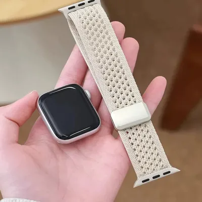 Für Apple Watch Band 44 mm 40 mm 45 mm 46 mm 49 mm 41 mm 38 mm 42 mm Magnetisches Nylonarmband iWatch SE 7 6 8 9 10 Ultra 2 geflochtenes Armband Image