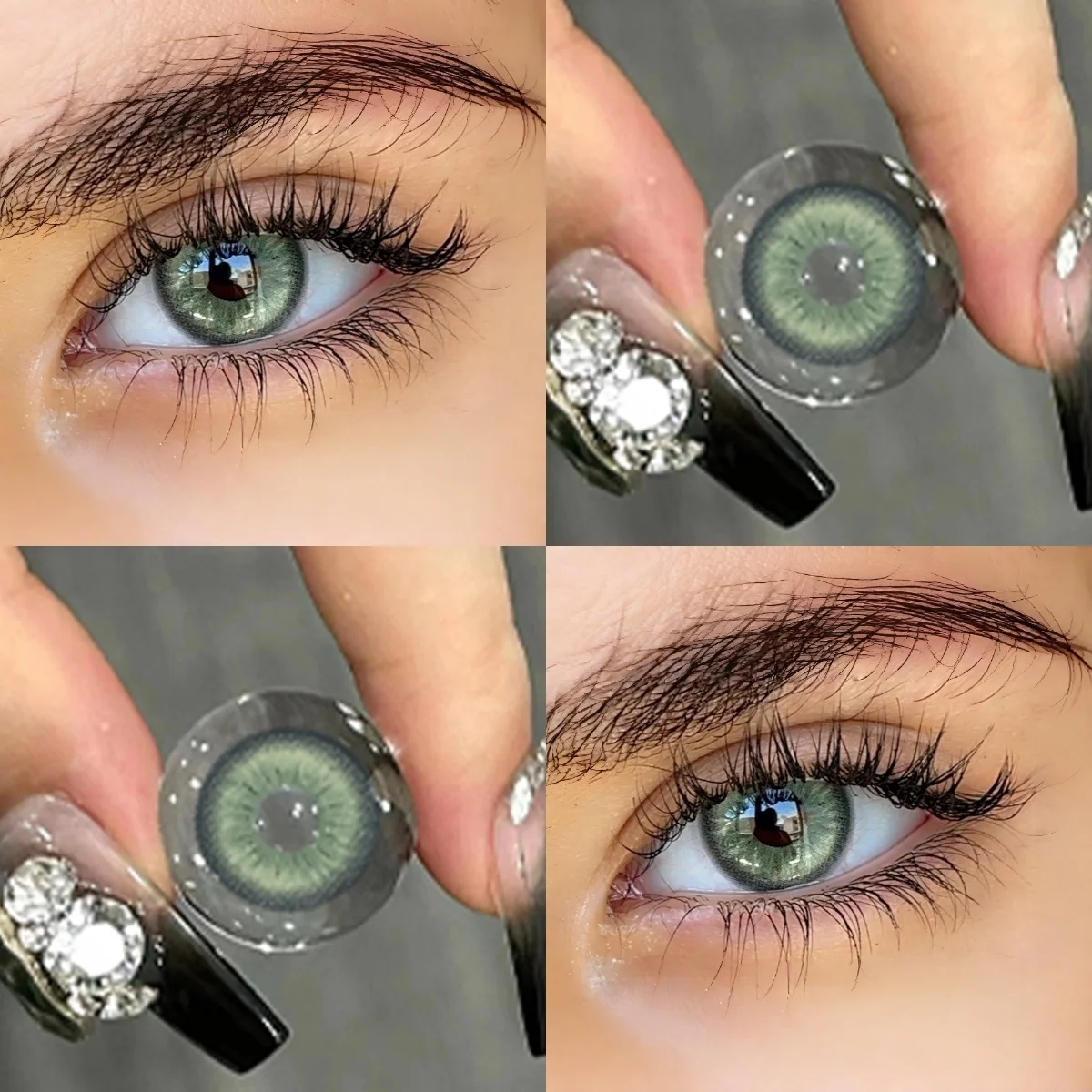 VISUASHOW 1 Paar weiche farbige Kontaktlinsen, natürlicher Pupilleneffekt, für tägliche Schönheit, Büro, Pendeln, Verabredungen und Freizeitausflüge Image