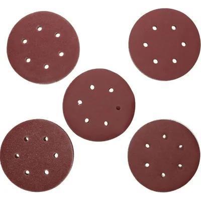 5/10/20/30/50pcs 6 Inch 6 Holes Sanding Discs 40, 80, 120, 180, 240 Mesh Flocking Sandpaper Orbital Sander Hook and Sand Paper