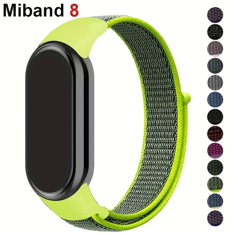 Nylon Armband Für Xiaomi mi Band 8 smartwatch Sport schleife miband 8 NFC Correa Atmungsaktive Ersatz Armband smart band 9 strap Image