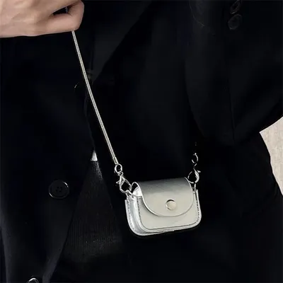 Leder Silber Armband geeignet für Airpods Pro 2 Kopfhörer hülle drahtlose Bluetooth Airpods 1 2 Image