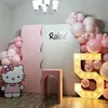 105 Stück Cartoon Kawaii Hello Kitty Macaron Rosa Latexballon Kit 40 Zoll 1-9 Mädchen Geburtstag
