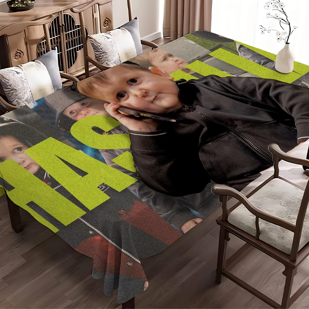 Lustige Hasbulla rechteckige Tischdecken, waschbar, für Hochzeit, Party, Küche, Esszimmer, Wohnzimmer, Geburtstag, Dekorationstisch Image