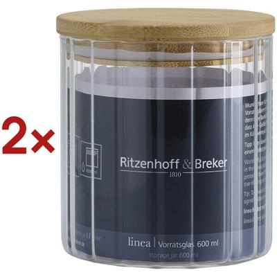 Ritzenhoff & Breker Vorratsglas Linea 600 ml 2 Stück, 10x11 cm Image