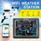 Station météo WiFi professionnelle avec capteur extérieur, sans fil, prévisions météo, compteur de