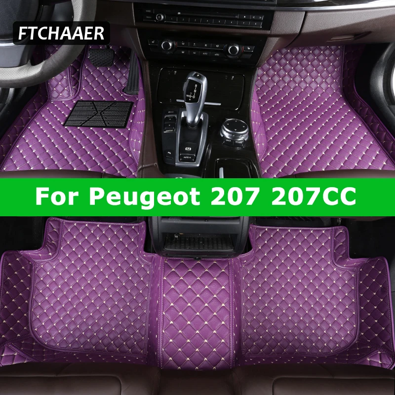 Tappetini per auto personalizzati FTCHAAER per Peugeot 207 207CC Tappeti per auto Accessorio per auto