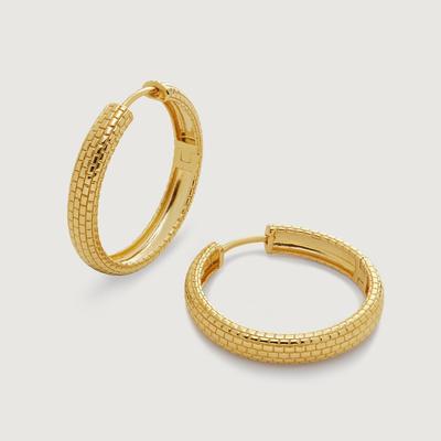 Gold Heirloom Slim Medium Hoop Earrings