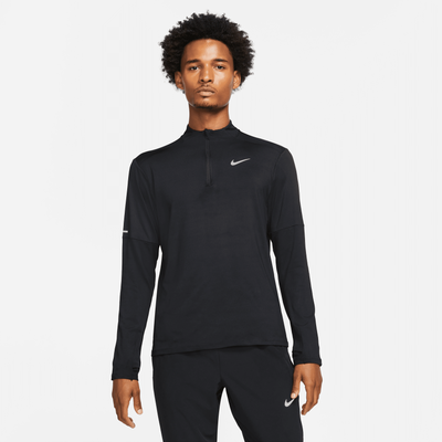 Nike Men's Dri-FIT 1/2-zip Running Top - Black - Polyester/Elastane