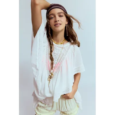 Bailey Cape Top at Free People in Ivory Combo, Size: Large