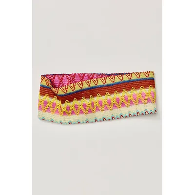 Junie Embellished Soft Headband at Free People in Yellow Pink Combo