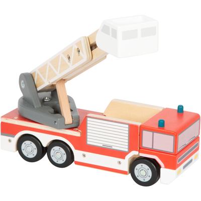 Spielzeug-Feuerwehr SMALL FOOT "Feuerwehr mit Drehleiter", bunt, Spielzeugfahrzeuge, KinderB:8cm H:12cm T:28cm, Holz, B:8cm H:12cm T:28cm Image