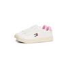 Plateausneaker TOMMY JEANS "ARCHIVE' 98", Damen, Gr. 41, rosa (ecru, rosa), Nappaleder, Textil, sportlich, Schuhe, Freizeitschuh, Halbschuh, Schnürschuh, Kontrastbesatz an der Ferse