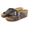Pantolette VIVANCE "Sandale, Mule, offener Schuh", Damen, Gr. 36, schwarz (schwarz, lila), Obermaterial: 100% Synthetik. Futter: 100% Textilmaterial. Decksohle: 100% Rindsleder. Laufsohle: 100% Synthetik, bedruckt, modisch, Schuhe, mit...