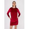 Jerseykleid FRESHLIONS "Sinah", Damen, Gr. M, EURO-Größen, rot, 100% Polyester, elegant, kurz, Langarm, Kleider, mit samtiger Optik