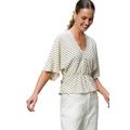 Klassische Bluse ZERO "zero Damen Bluse gestreift mit Fledermausärmeln", Damen, Gr. 42, schwarz-weiß (creamschwarz), Web, Obermaterial: 63% Polyacryl, 37% Polyamid. Ärmelfutter: ohne Futter., gestreift, casual, figurbetont kurz, V-Ausschnitt,...