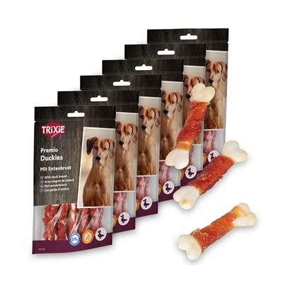 6x Trixie PREMIO Duckies, Hundeleckerli mit Entenbrust, Snackknochen, 100g Image