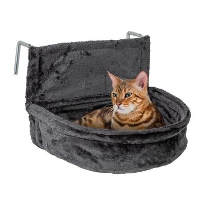 Große Katzen-Liegemulde "Poppy" für Heizungen, Heizkörper-Liege, Kuschelsack, grau Image