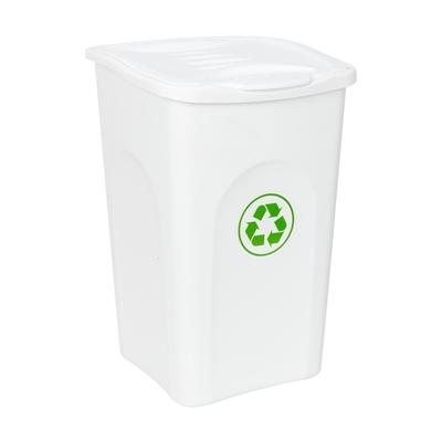 Mülleimer, Abfalleimer "Begreen", 50 Liter, mit Deckel, weiß Image