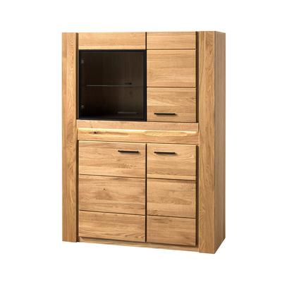 Vitrine halbhoch 4-tuerig 110 cm Volo Eiche teilmassiv geölt Image