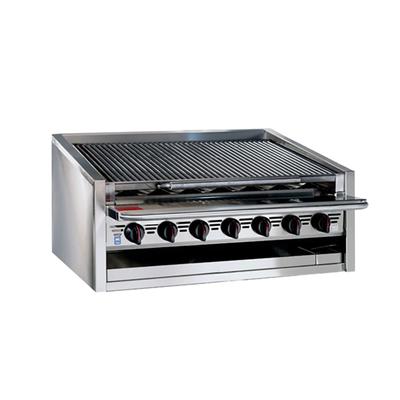 Bakers Pride L-72RS NG 72" Countertop Gas Charbroiler w/ Stainless Steel Radiants - 16 Burners, Natural Gas, Gas Type: NG