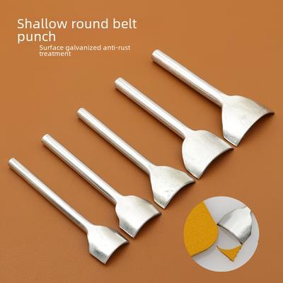 TEMU 7pcs Leather Craft Arc-shaped Punch Cutter Set Quarter Half-round Edge Tool For Belts Wallets Bags Precision Sizing 10to40mm Use- Day Deals Image