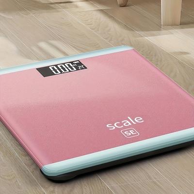 TEMU 1pc Hotu High-precision Digital Bathroom Scale With Led Display - Sleek Pink & Light , Battery-powered, Ideal For Home Weight Management